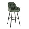 chaises de bar en velours vert - Vert foncé