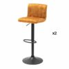 ensemble 2 tabourets de bar moderne pas cher en velours