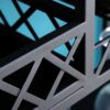zoom sur le meuble de bar en métal noir