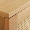 zoom sur la placage de bois et le rotin