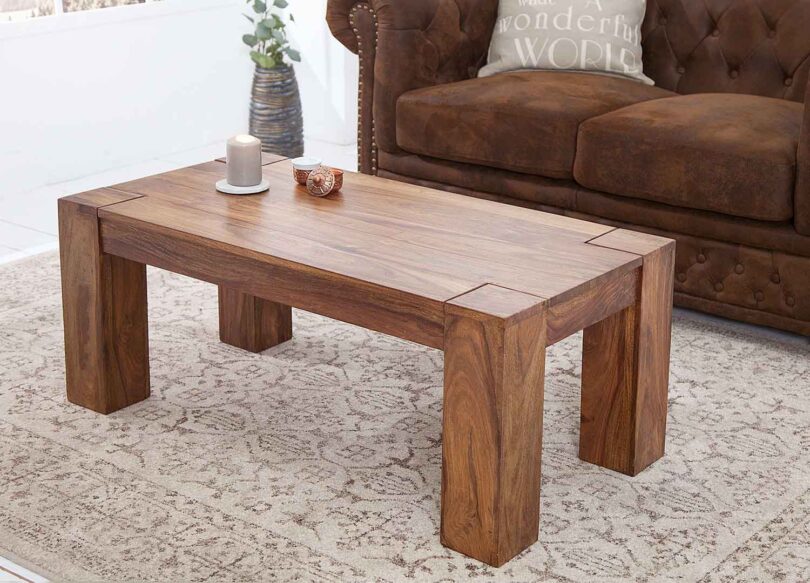 table de salon simple et pas cher en bois massif