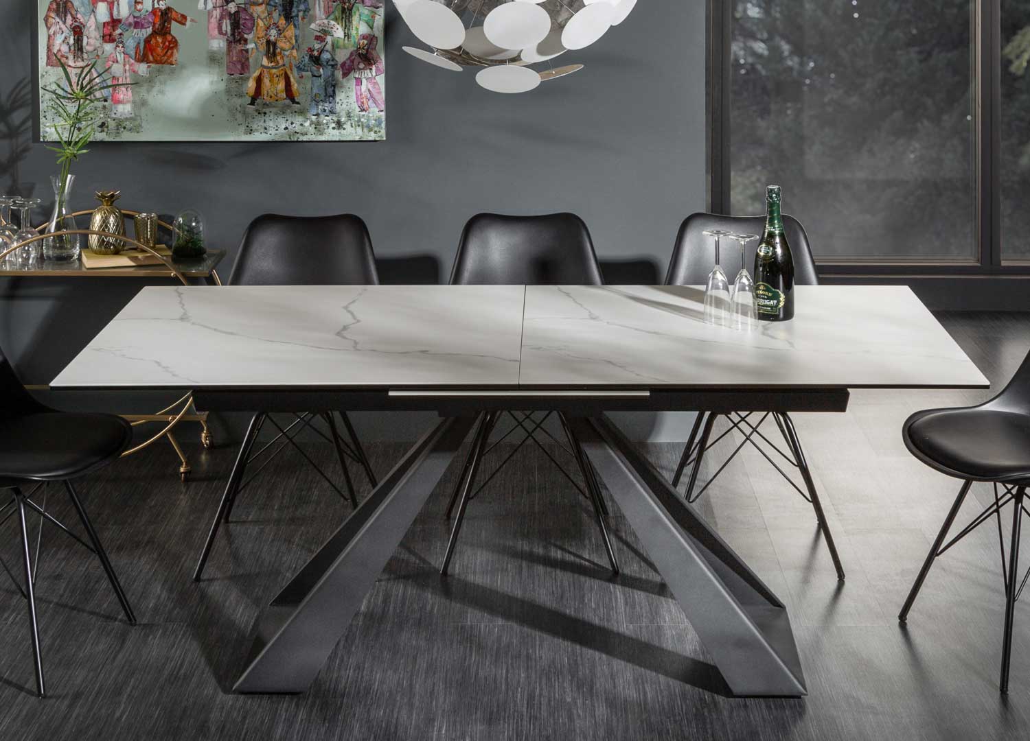 Table à manger contemporaine extensible 180-230 cm