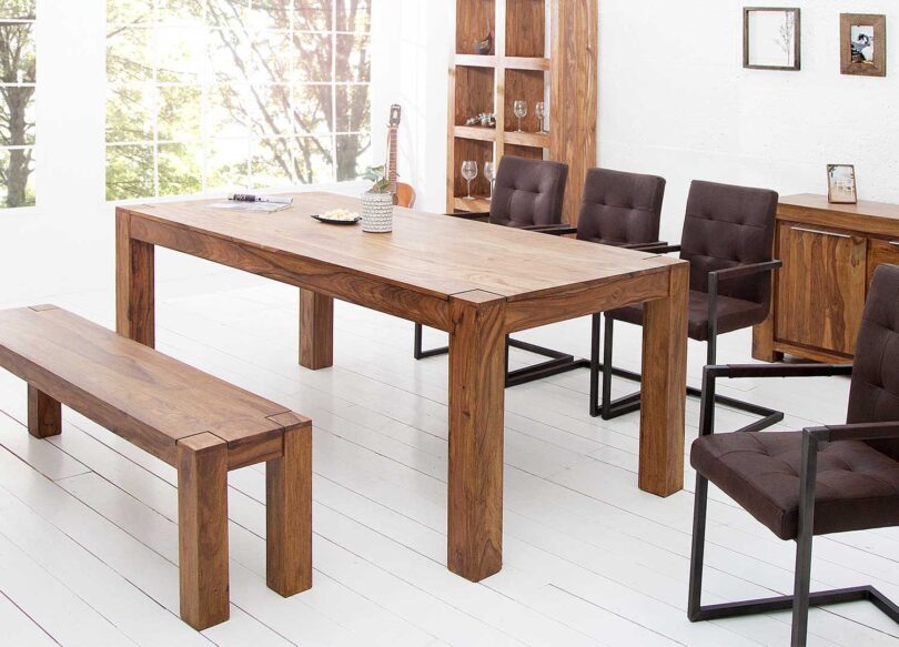 table de repas en bois de sesham 200 cm