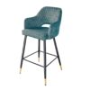 Chaise de bar en velours bleu canard - Bleu canard