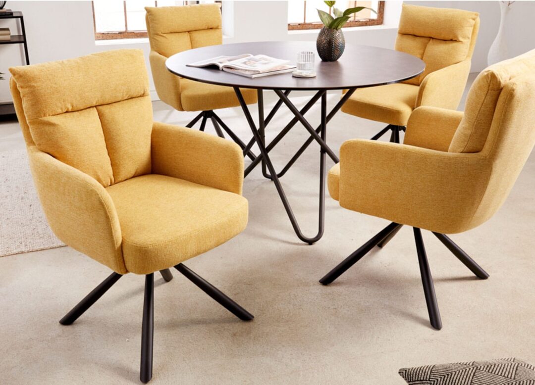 Chaise de salle à manger en tissu texturé