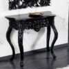 Console en bois baroque peint noir laqué