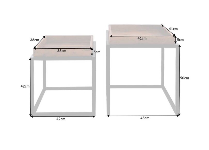 Dimensions des tables d'appoints en bois massif