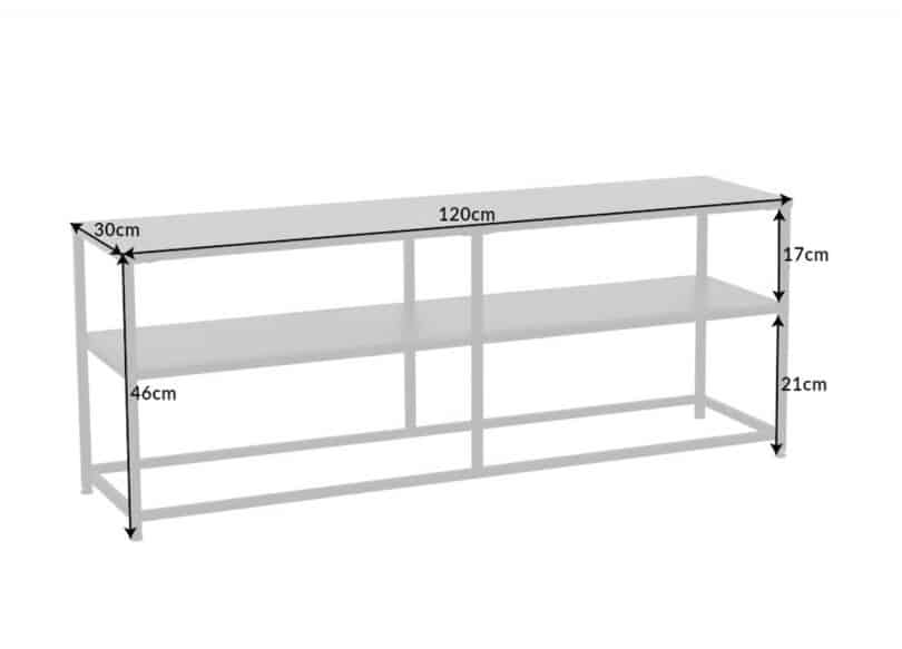 Dimensions du meuble tv en métal noir