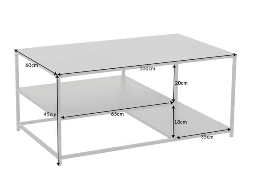 Dimensions table basse en métal noir