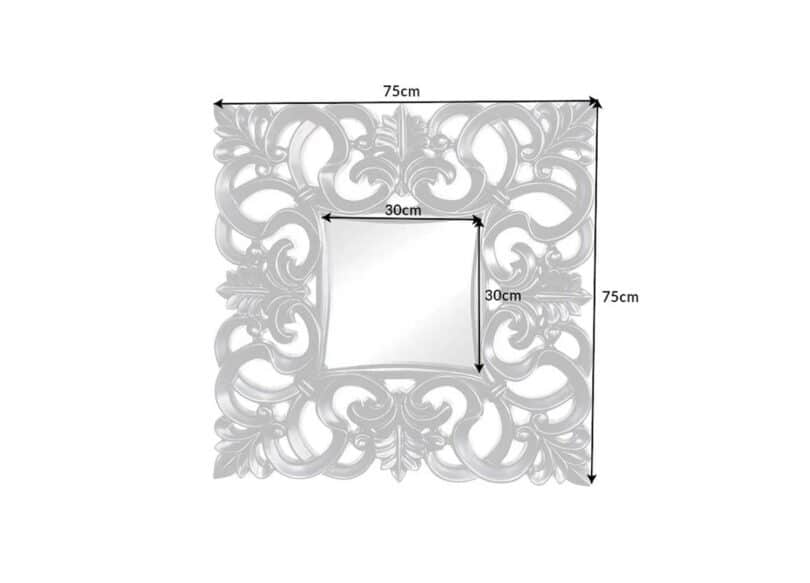 Dimensions du miroir baroque carré