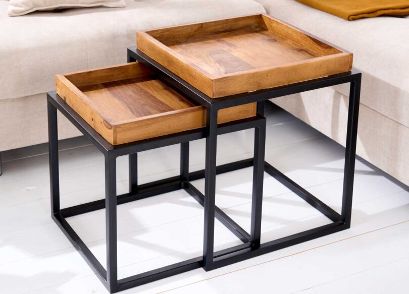 Tables de salon en bois massif naturel