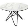 Table de repas ronde aspect marbre blanc - Marbre blanc