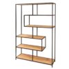 meuble de rangement 185 cm pas cher aspect chene et metal noir