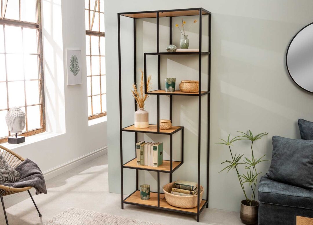 bibliotheque industrielle pas cher 185 cm