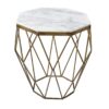 table d appoint design en marbre blanc et laiton