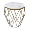 table d appoint design en marbre blanc et laiton