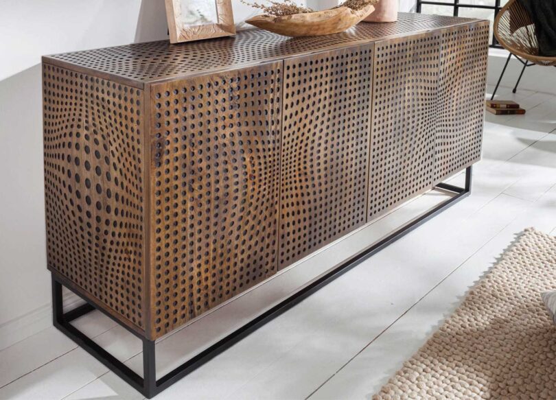 meuble buffet 160 cm manguier fonce