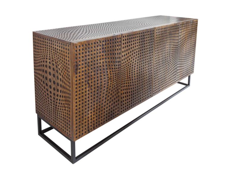 buffet 160 cm avec illusion en bois massif