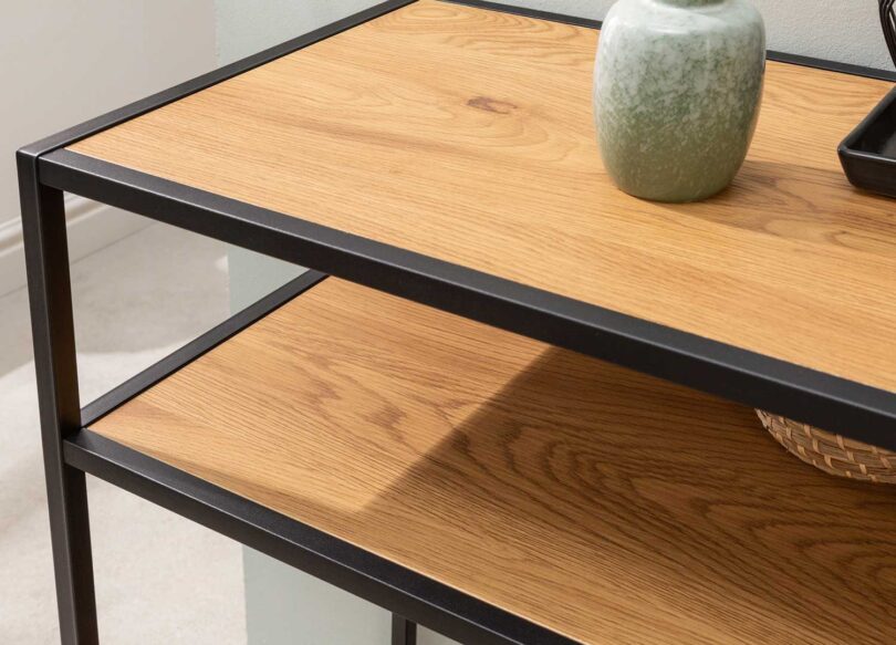 table console avec 3 plateaux style industriel