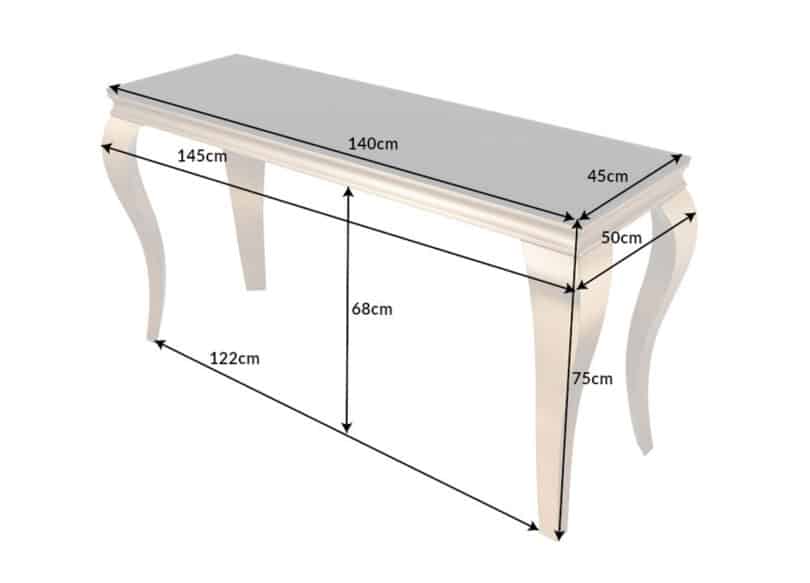details des dimensions de la console baroque