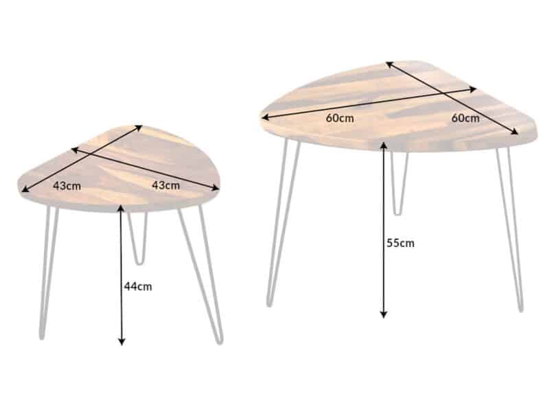 details des dimensions des tables en bois