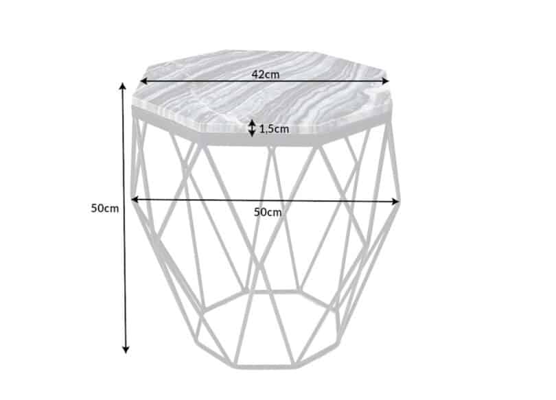 details des dimensions de la table en marbre
