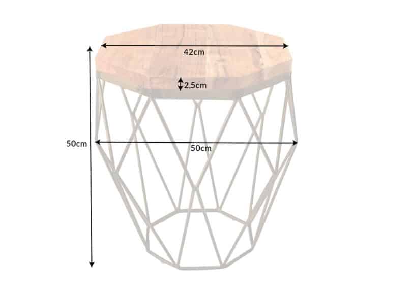 details dimensions bout de canape forme diamant
