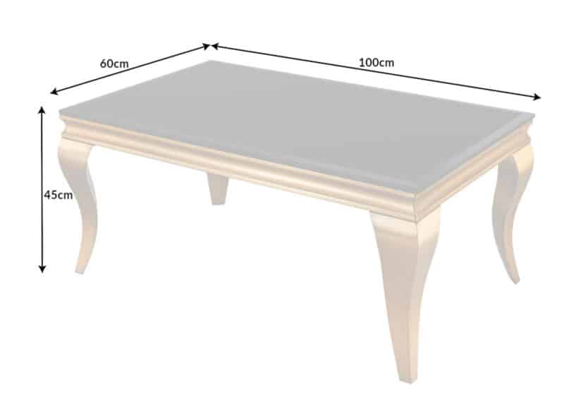 details des dimensions table basse baroque