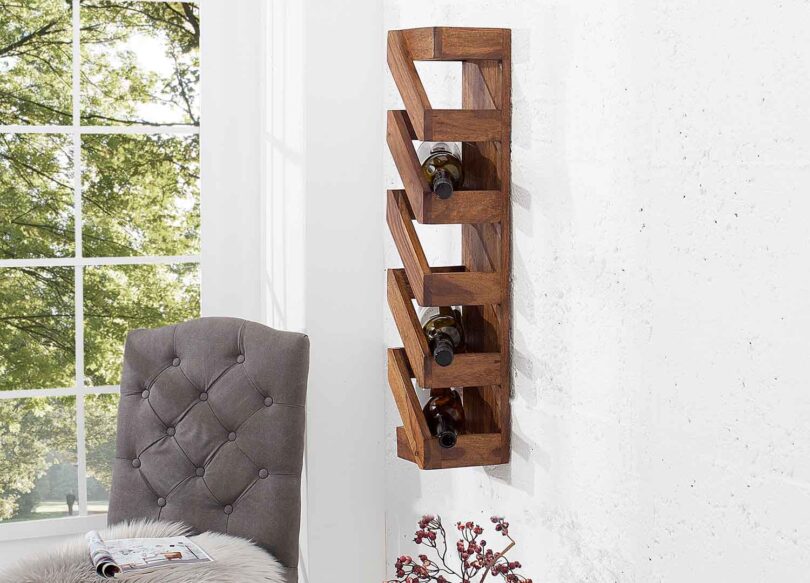 etageres murale a bouteilles en bois