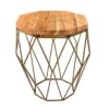 table d appoint en bois massif et laiton forme de diamant