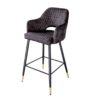 ensemble 2 tabourets de bar en velours anthracite - Anthracite