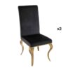 ensemble 2 fauteuils salle a manger design en velours noir style baroque