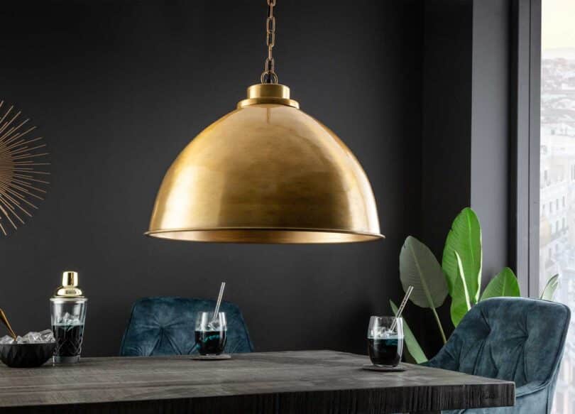 lumiere a suspendre 43 cm en metal dore