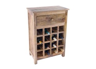 meuble de bar en bois massif avec 16 casiers a bouteille