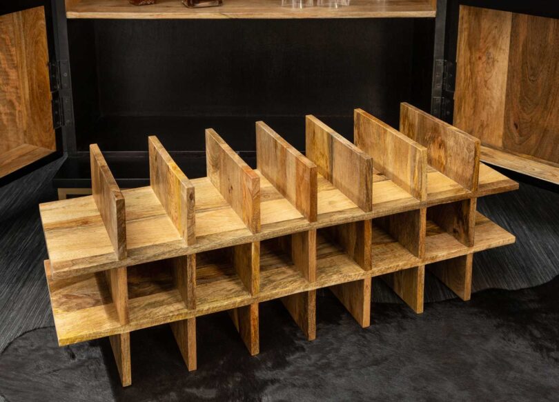 zoom sur le rangement a bouteilles