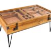 table de salon orignale avec 2 plateaux relevables