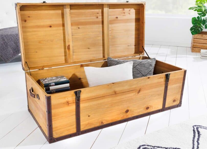 table de salon coffre en bois 110 cm