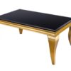 table basse baroque en verre noir 100 cm