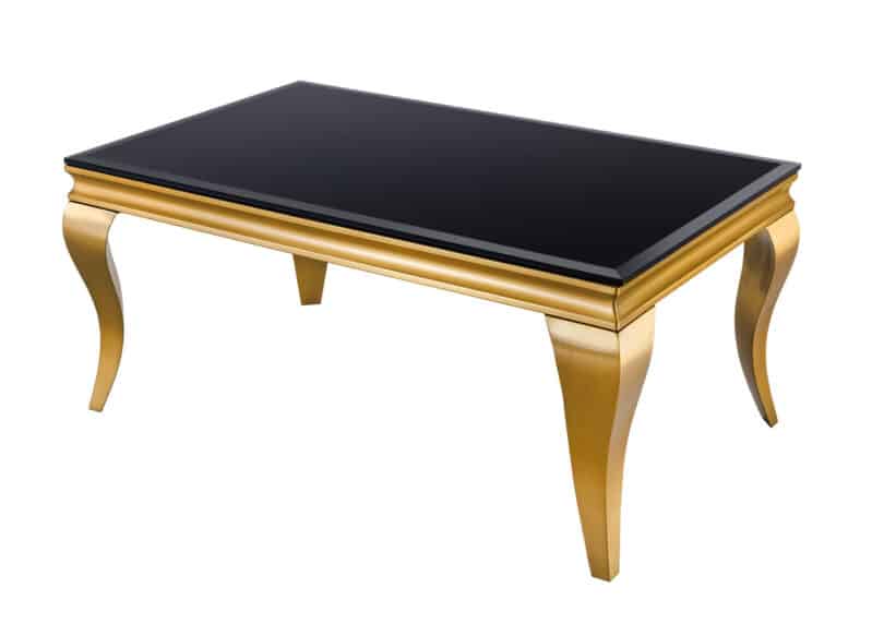 table basse baroque en verre noir 100 cm