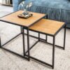 tables d'appoint pas cher bois et metal