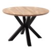 table ronde 120 cm en bois et metal noir