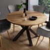 table salle a manger design en bois et metal noir