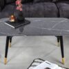 table basse 100 cm en verre et metal noir