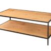 table basse 120 cm bois et metal noir