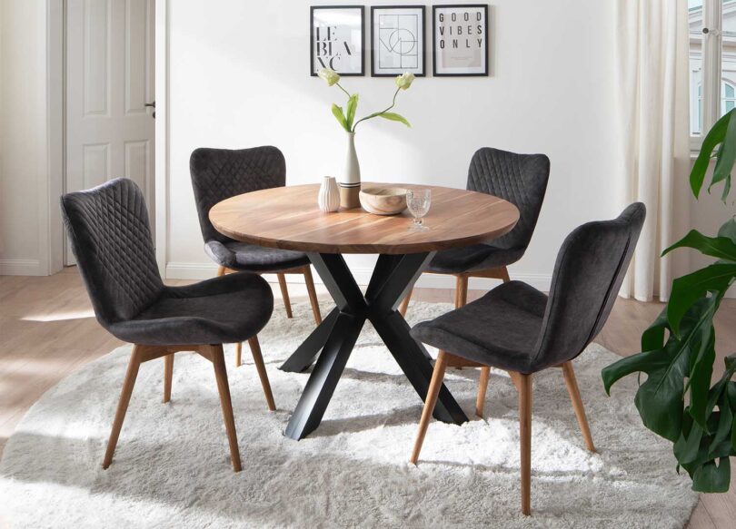 table salle a manger moderne en bois 120 cm