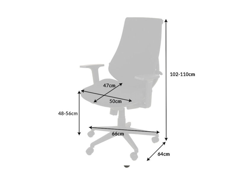 Dimensions de la chaise de bureau en tissu