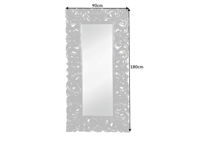 Dimensions du grand miroir baroque noir