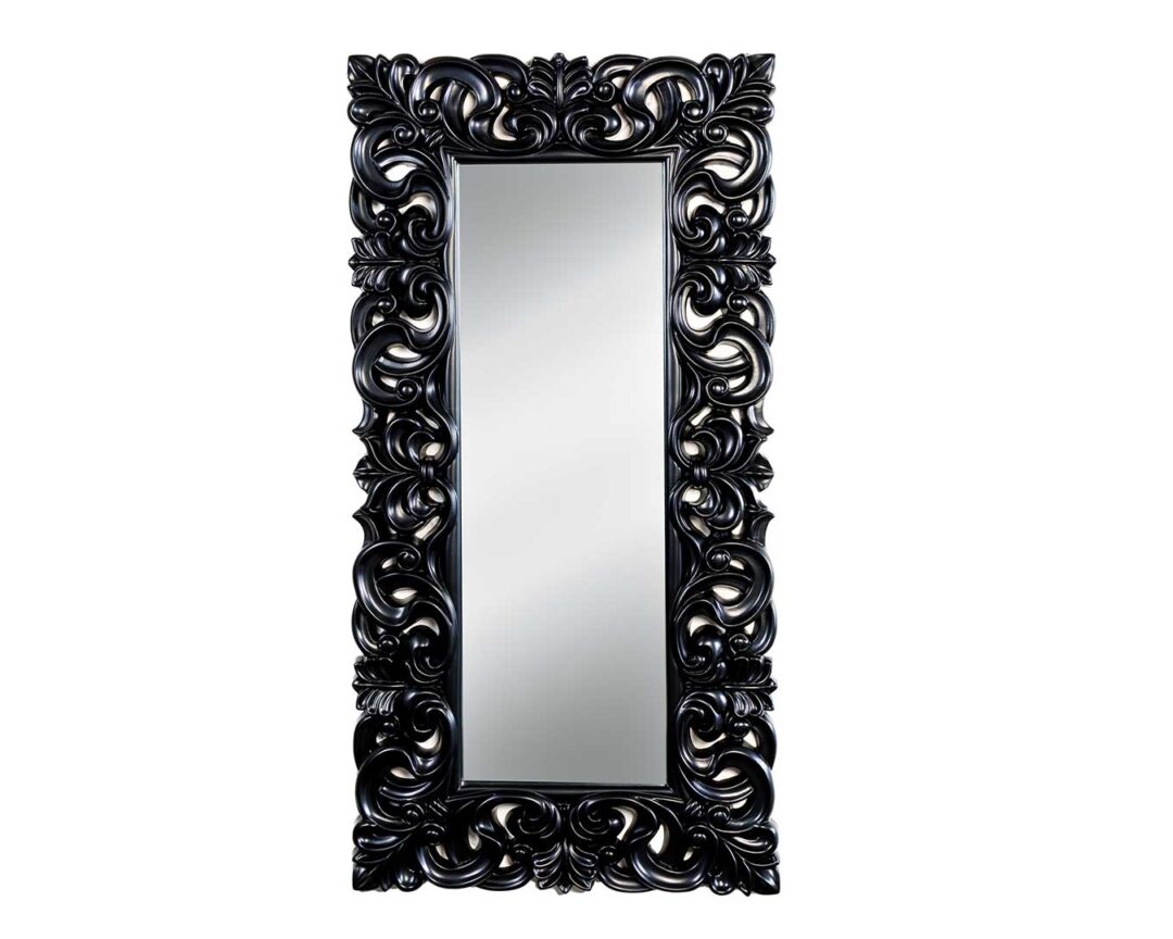 Grand miroir baroque noir