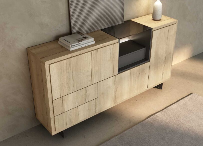 Meuble buffet en bois et noir