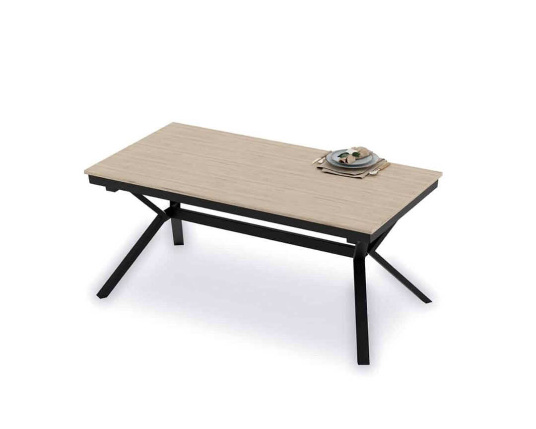 Table de repas en bois et métal moderne